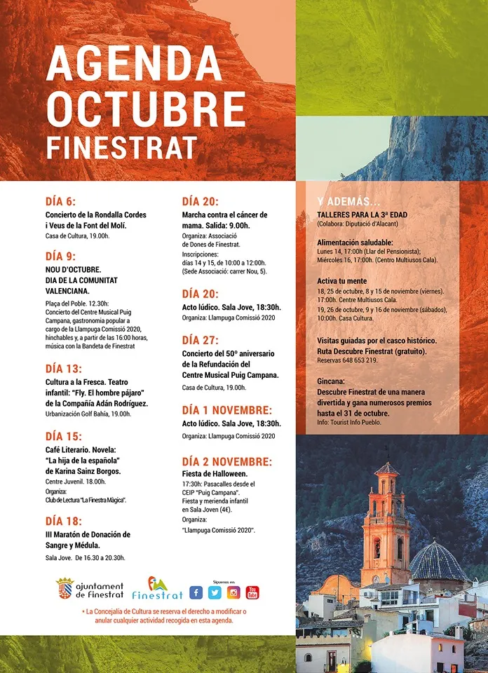 Finestrat Agenda Octubre 2019