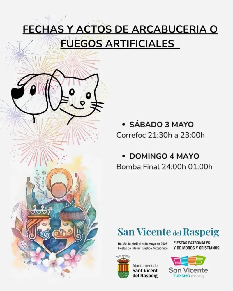Fuegos artificiales ► Fiestas Patronales y de Moros y Cristianos de San Vicente de Raspeig 2025