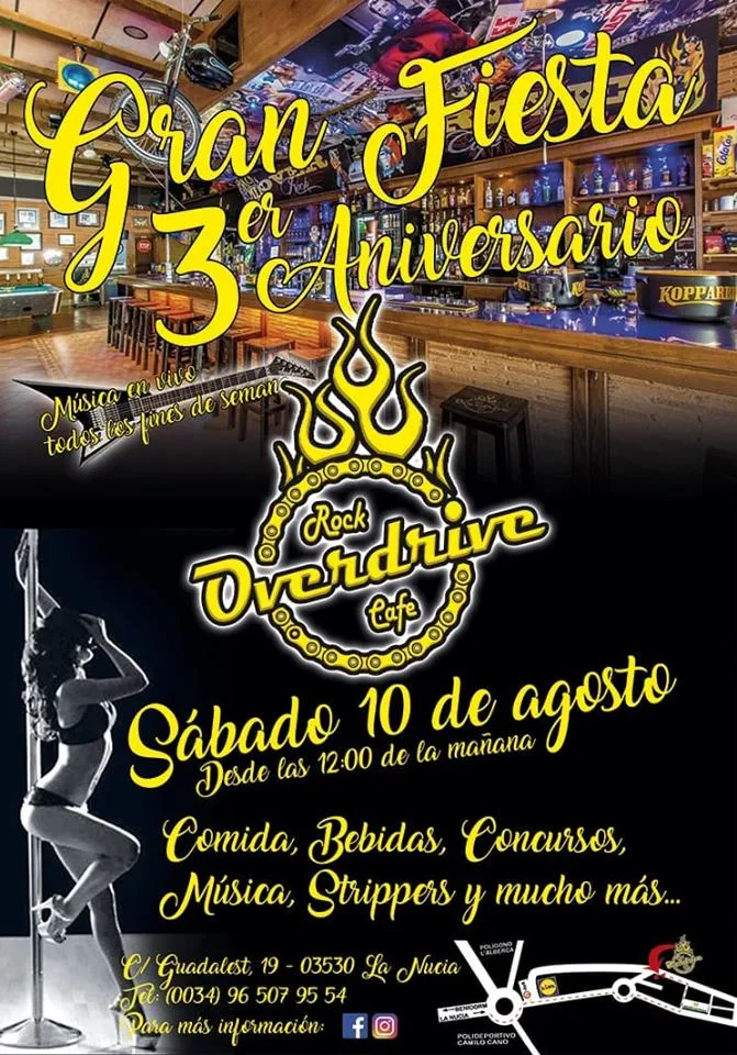 Gran fiesta Aniversario de Rock Overdrive Café