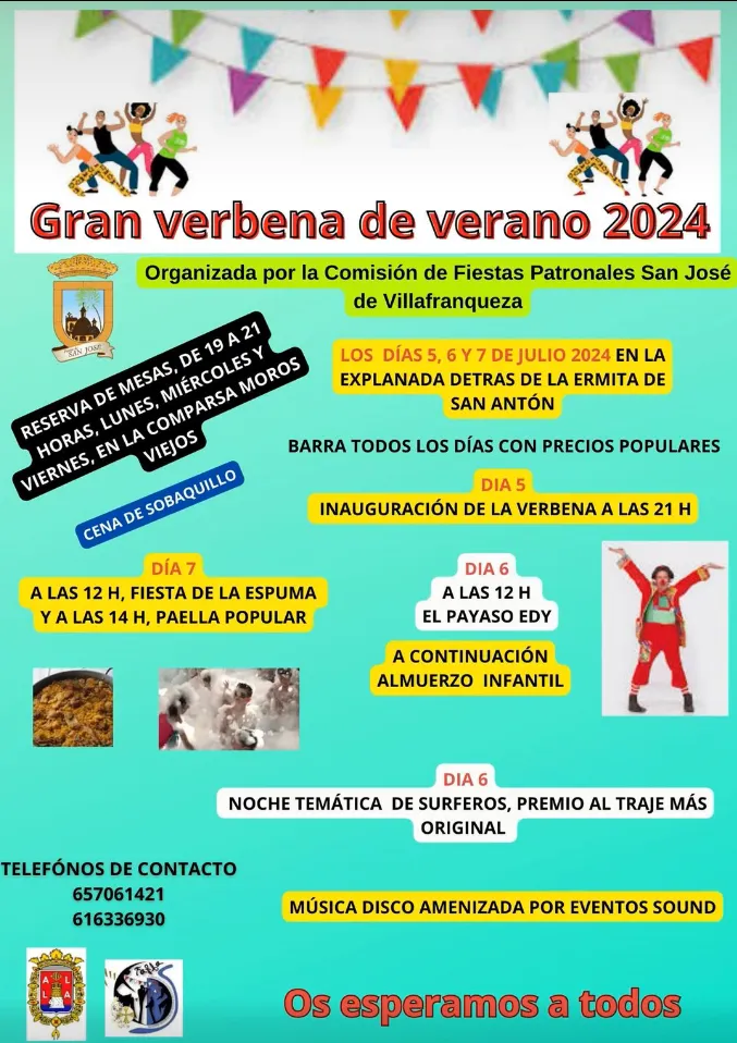 Gran verbena de verano 2024 ► Fiestas Patronales San José de Villafranqueza