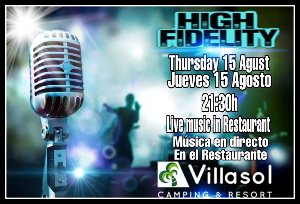High Fidelity en concierto en Villasol Camping & Resort