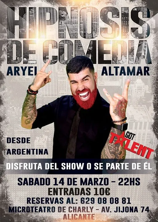 Hipnosis de Comedia con Aryel Hipnotista en Alicante