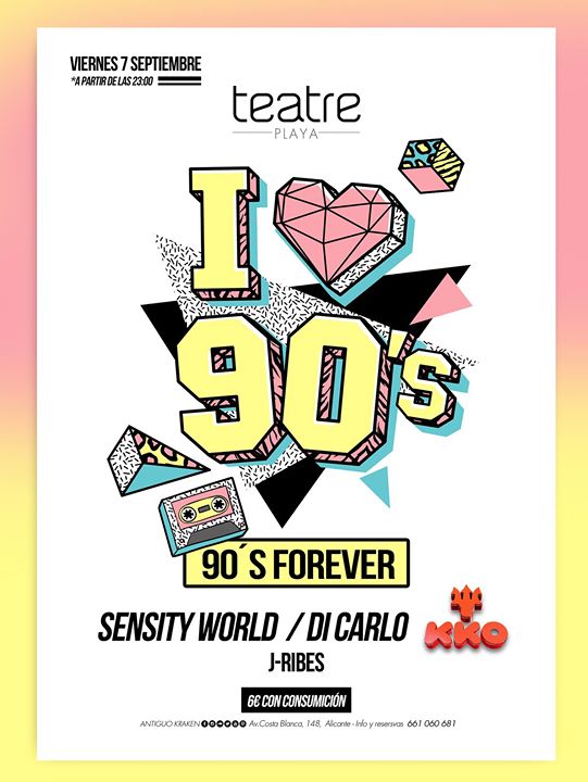 I love 90s en Teatre con Sensity World y Dj Carlo