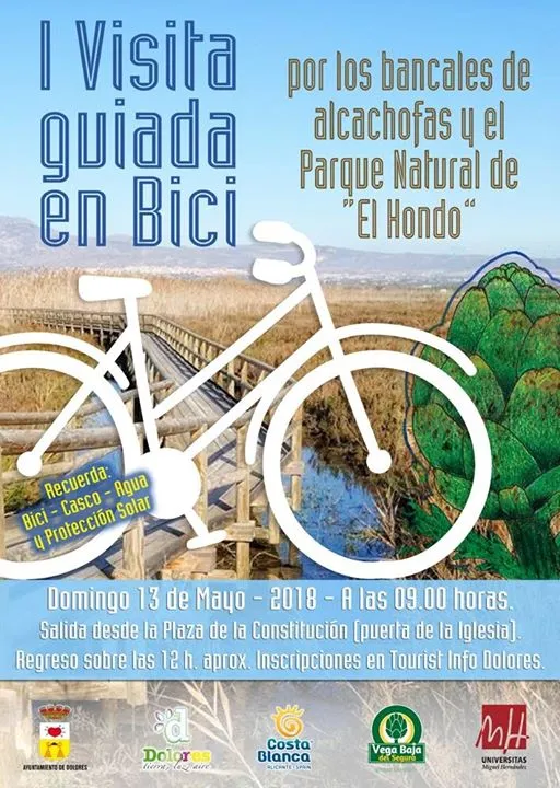 I visita guiada en bici por los bancales de alcachofas y el Parque Natural "El Hondo"