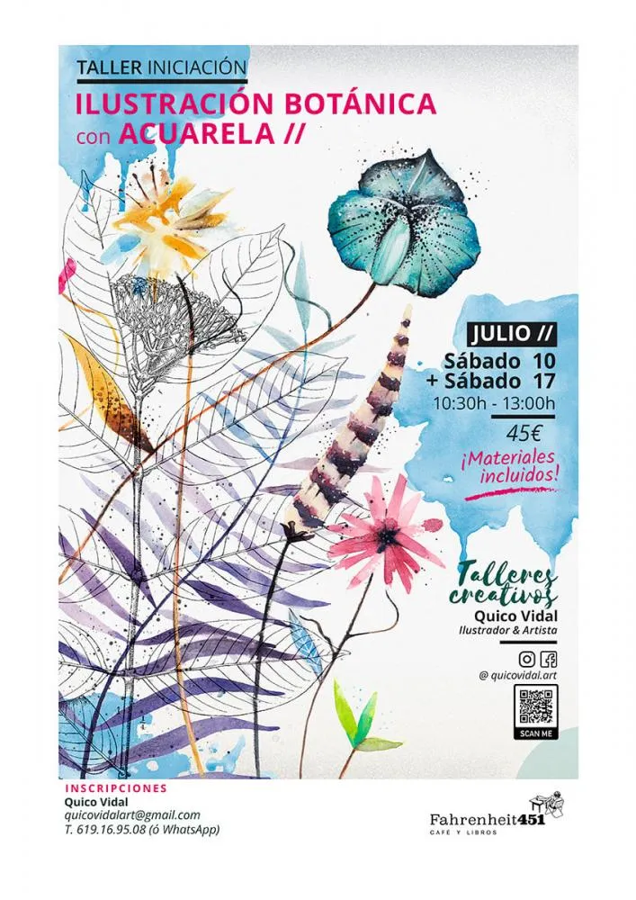 Ilustración botánica con acuarela
