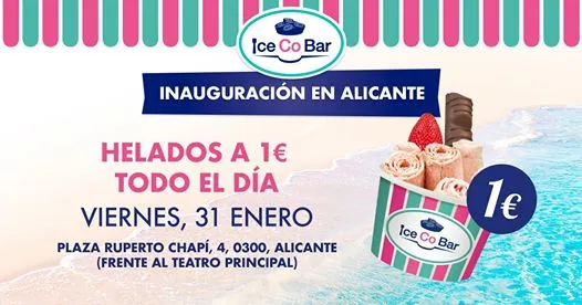 Inauguración IceCoBar Alicante con Helados a 1