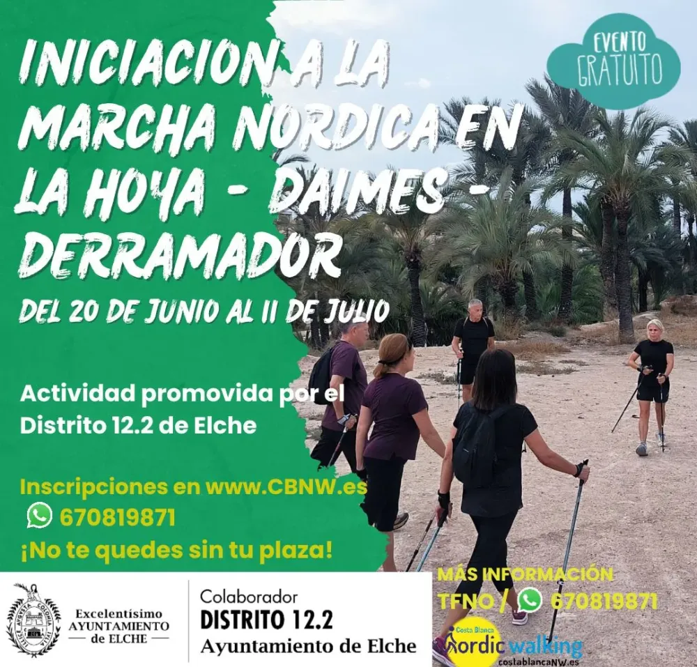 Iniciación a la Marcha Nórdica en La Hoya - Daimes - Derramador
