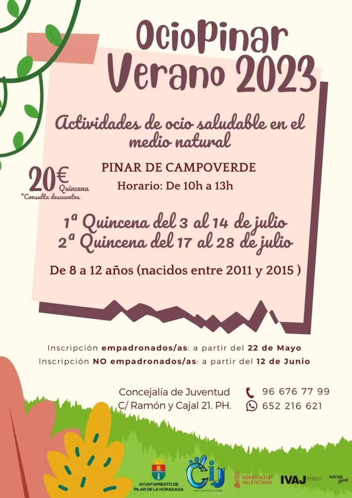 Inscripciones Ociopinar Verano 2023