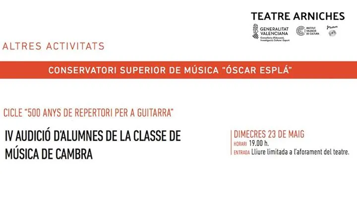IV Audición de Alumnos de la Clase de Música de Cámara de Alicante