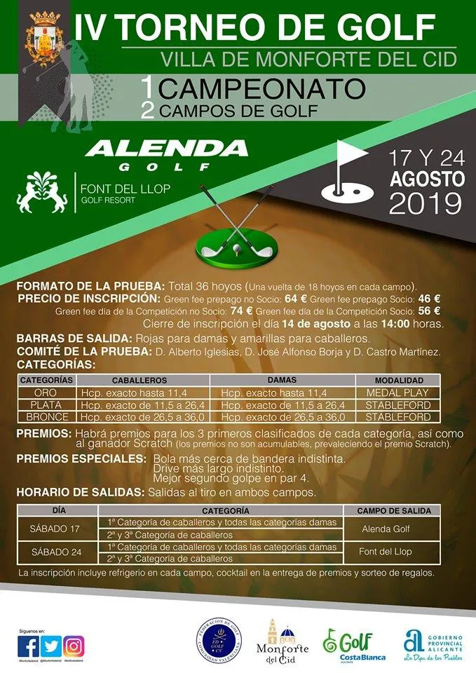 IV torneo de Golf Villa de Monforte del Cid