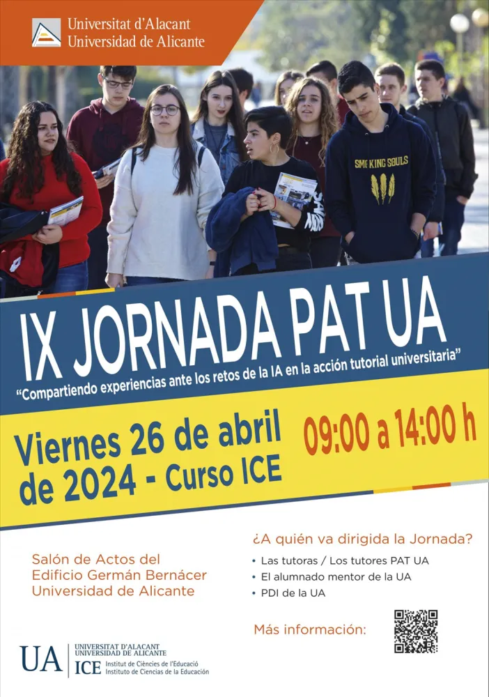 IX Jornada Pat Ua: Compartiendo experiencias ante los retos de la Ia en la acción tutorial universitaria