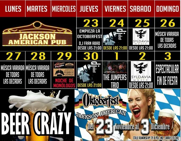 Jackson American - Programación Noviembre - Diciembre 2017