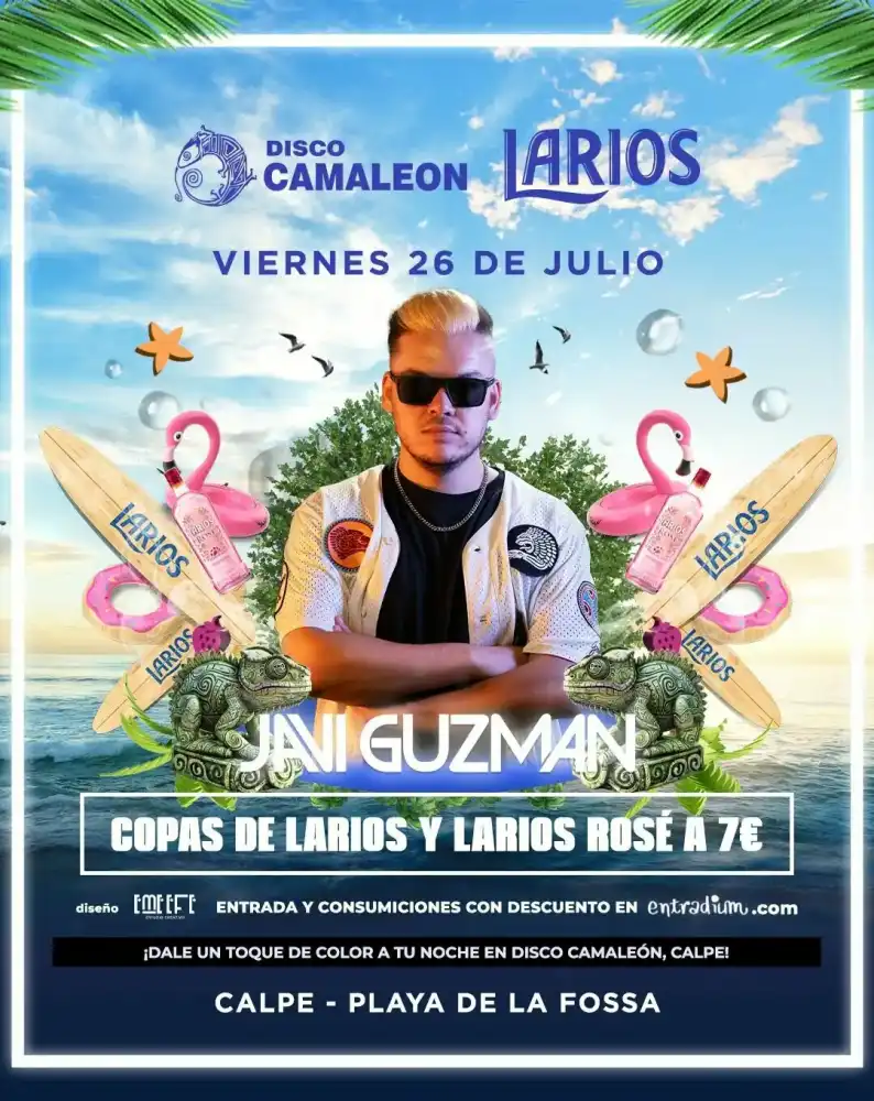 Javi Guzmán@larios 12/Rosé - Disco Camaleón