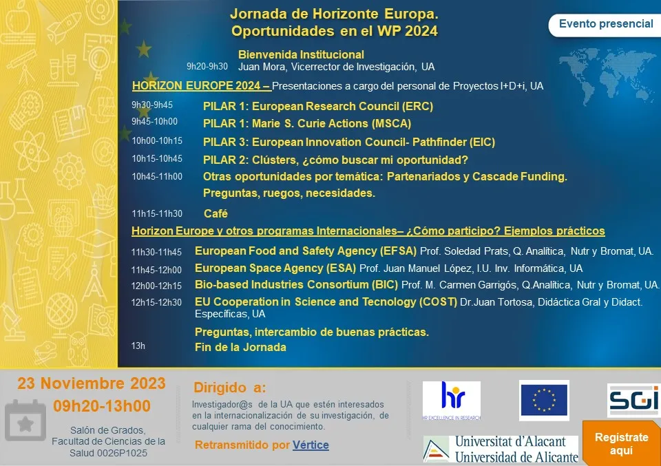 Jornada de Horizonte Europa. Oportunidades en el Wp 2024