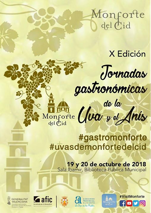 Jornadas gastronómicas de la Uva y del Anis 2018 en Monforte del Cid