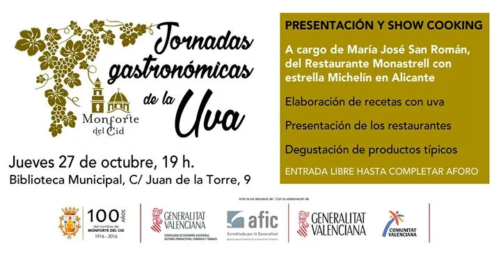 Jornadas gastronómicas de la Uva