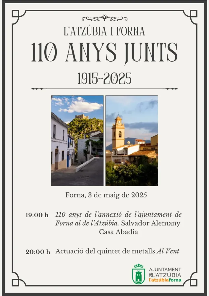 L'Atzúbia i Forna, 110 anys junts