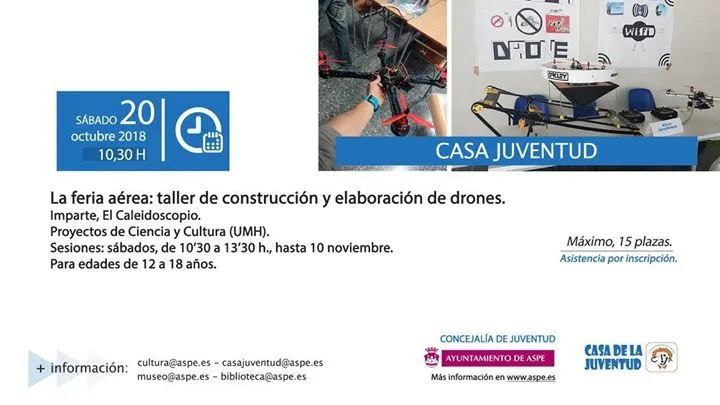 La feria aérea: taller de construcción y elaboración de drones en Aspe