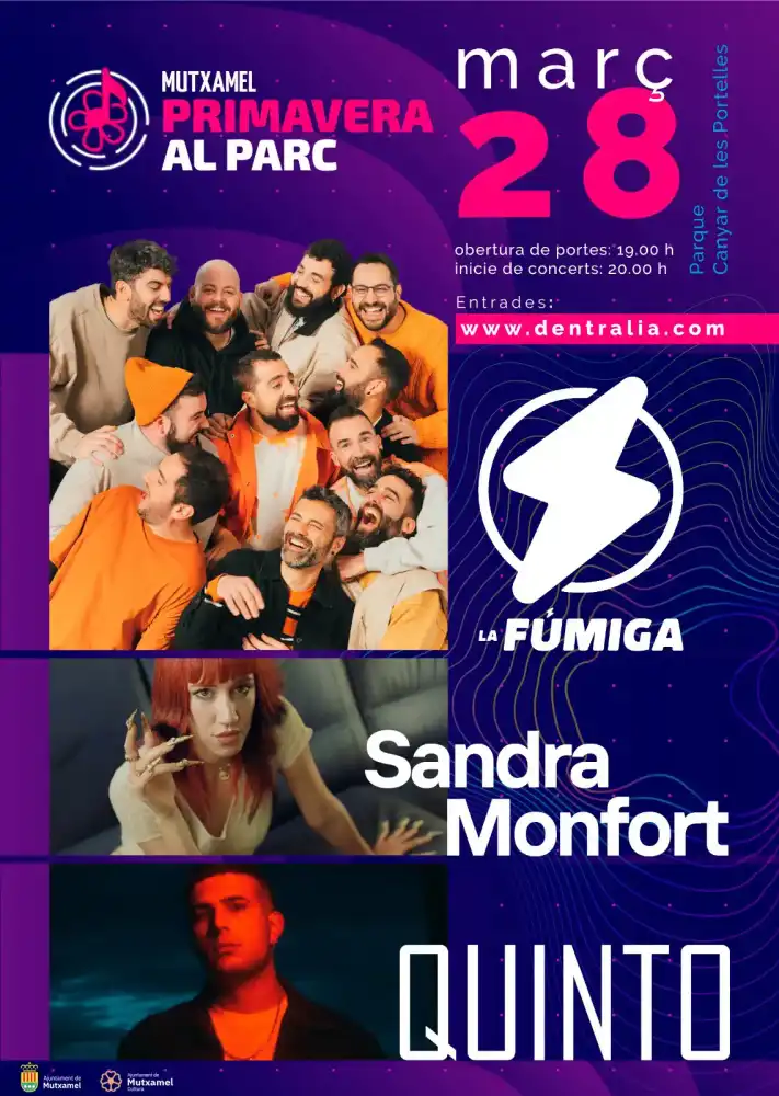 La Fúmiga + Sandra Monfort + Quinto en concierto ► Primavera al Parc Mutxamel 2025