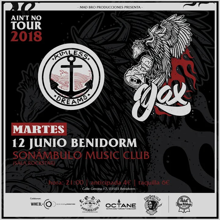 Las bandas Yax y  Aimless Dreams estarán el martes 12 de junio dando traca en Sonámbulo Music Club