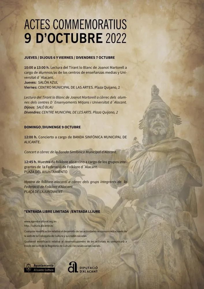 Lectura de Tirant Lo Blanc. 9 d´octubre