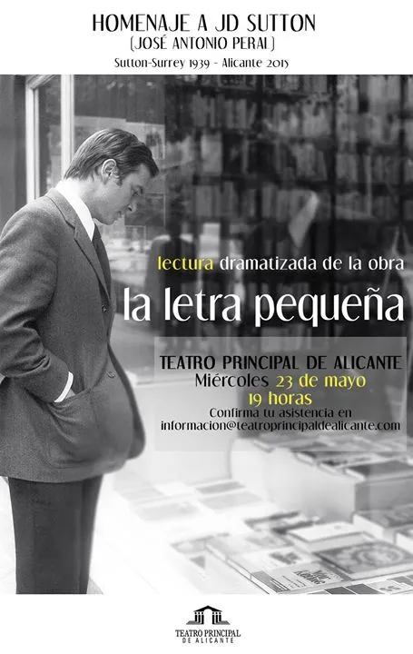 Lectura dramatizada como homenaje a JD Sutton en el Teatro Principal de Alicante