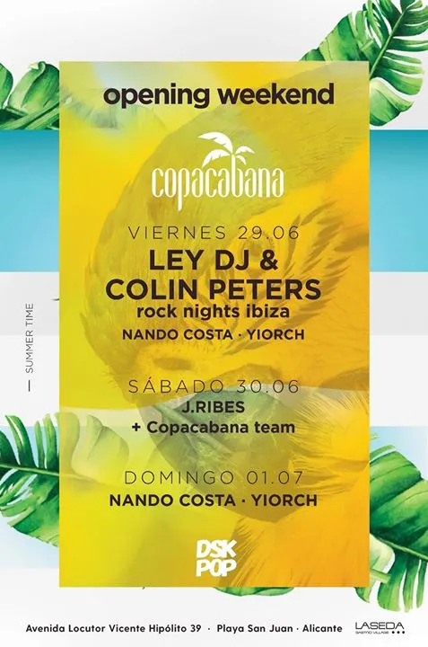 Ley Dj & Colin Peters en Copacabana original music club