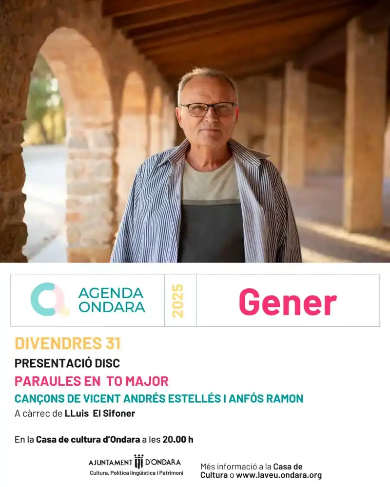 Lluís el Sifoner presentarà a Ondara el disc "Paraules en to major"