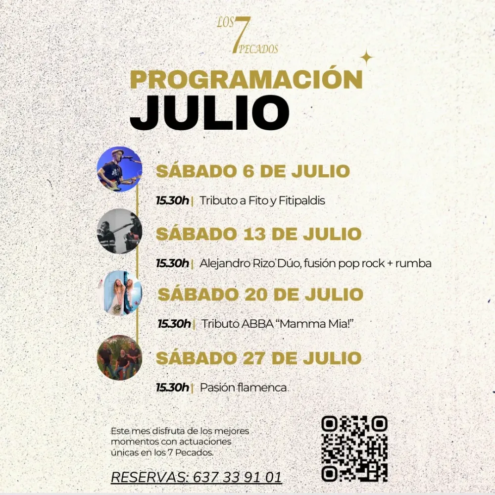 Los7 pecados - Conciertos julio 2024