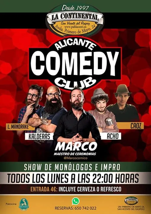 Lunes 3 Febrero-Monólogos-Alicante Comedy Club
