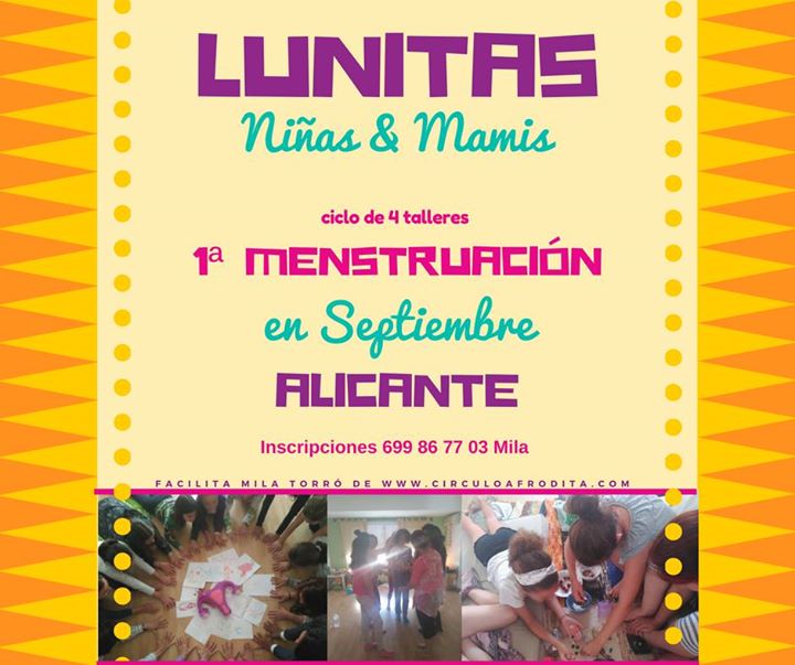 Lunitas - Ciclo de Talleres primera menstruación en Alicante
