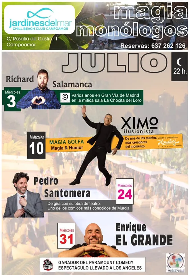 Magia y Monólogos en los Jardines del Mar Dehesa de Campoamor - Julio 2019