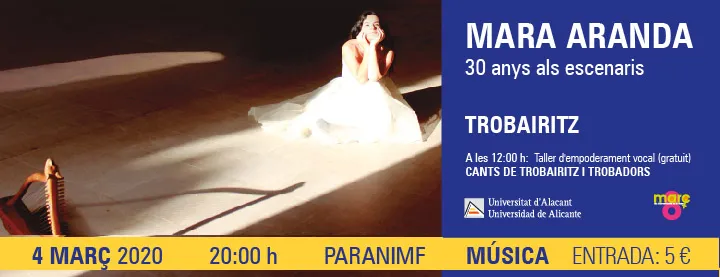 Mara Aranda - Taller d'empoderament vocal 12 h i concert 20 h
