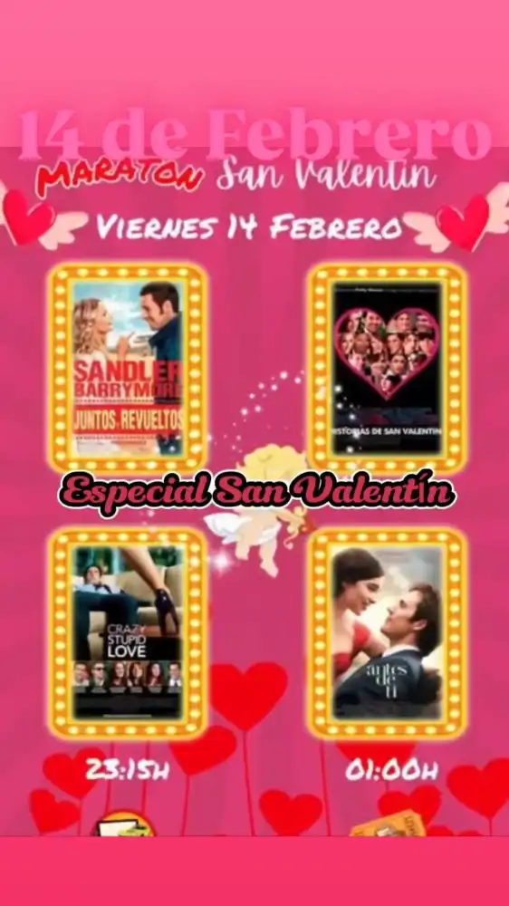 Maratón de cine San Valentín 2025