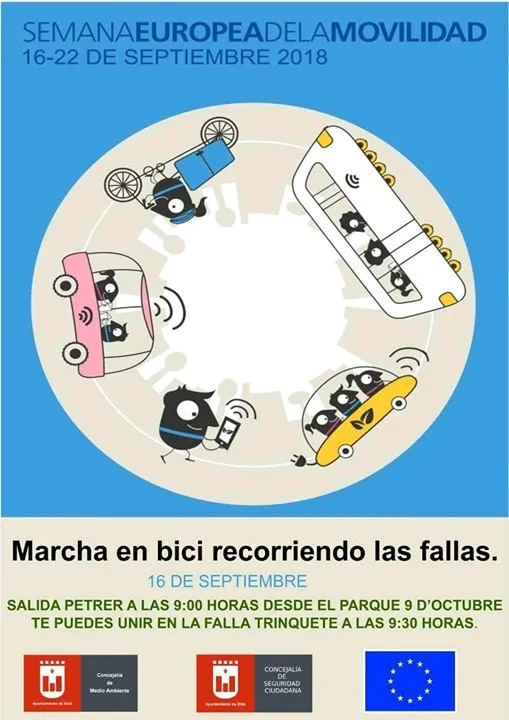Marcha en Bici recorriendo las Fallas de Elda