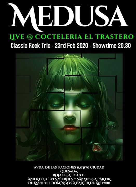 Medusa Classic Rock Trio Play Cocteleria El Trastero