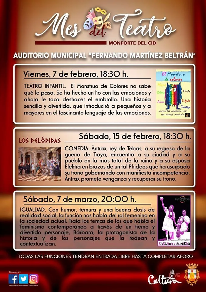 Mes del teatro en Monforte del Cid 2020
