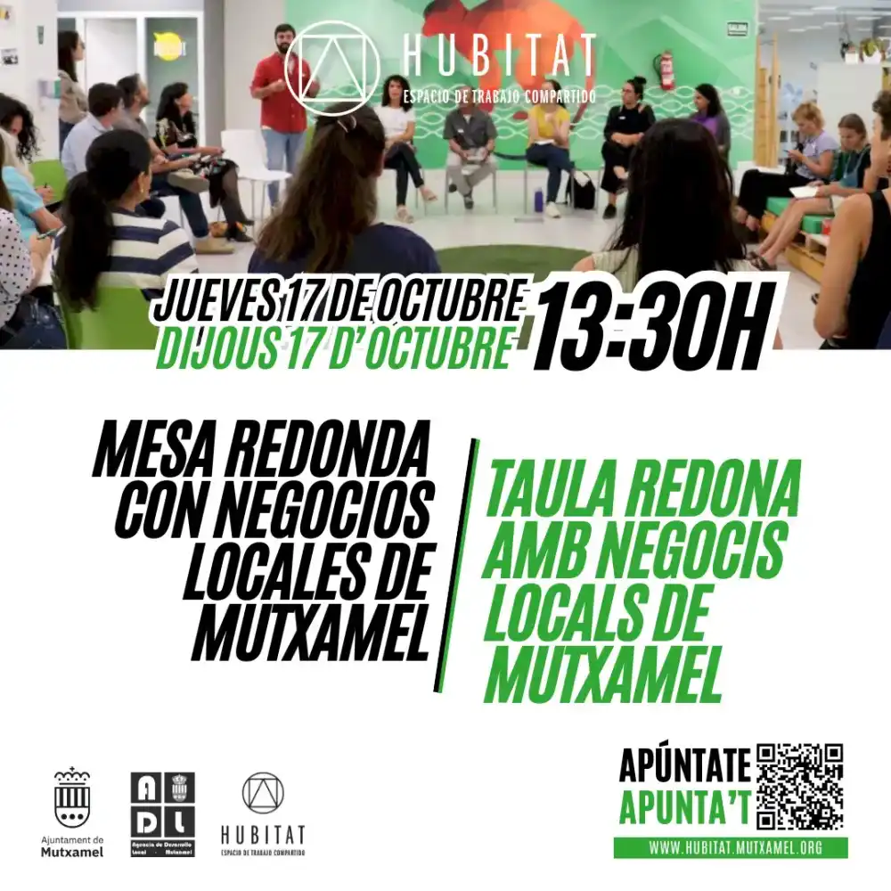 Mesa redonda con negocios locales de Mutxamel