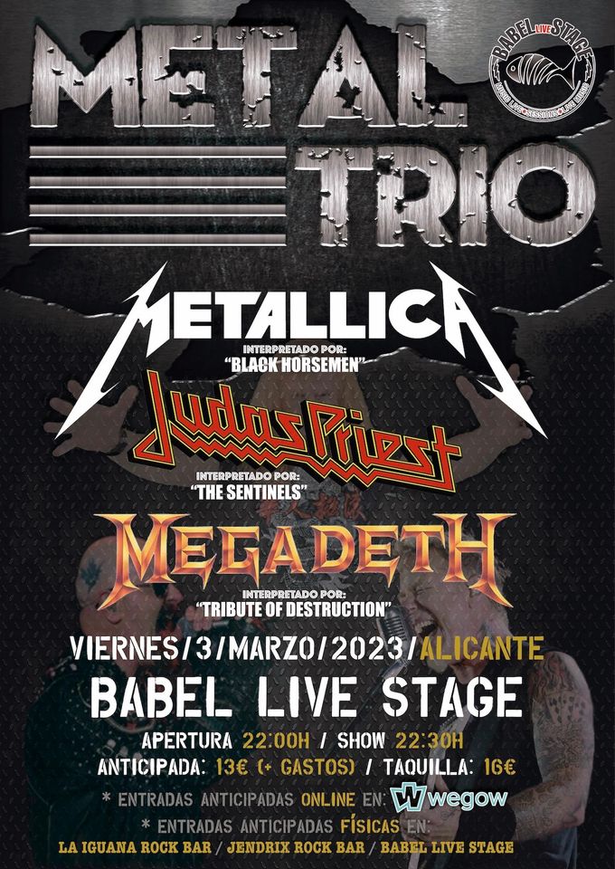 Metal Trio - Judas Priest, Megadeth & Metallica (Alicante)