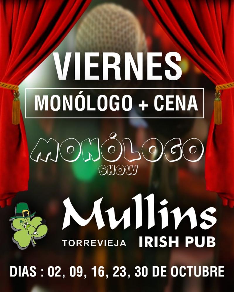 Monólogos en J Mullins Iris Pub - Octubre 2020