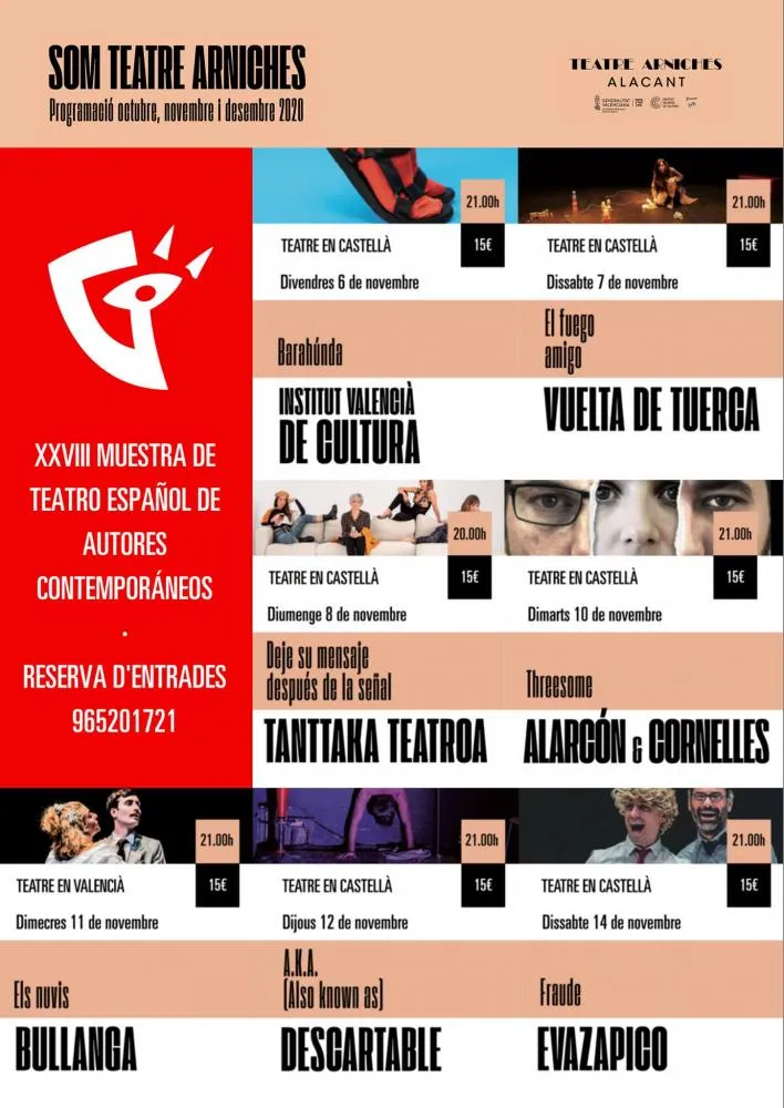 Muestra de teatro español de autores contemporáneos Alicante 2020