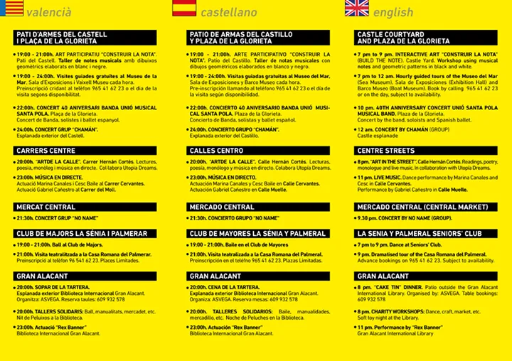 Nit en Blanc Santa Pola 2018 - Programacion
