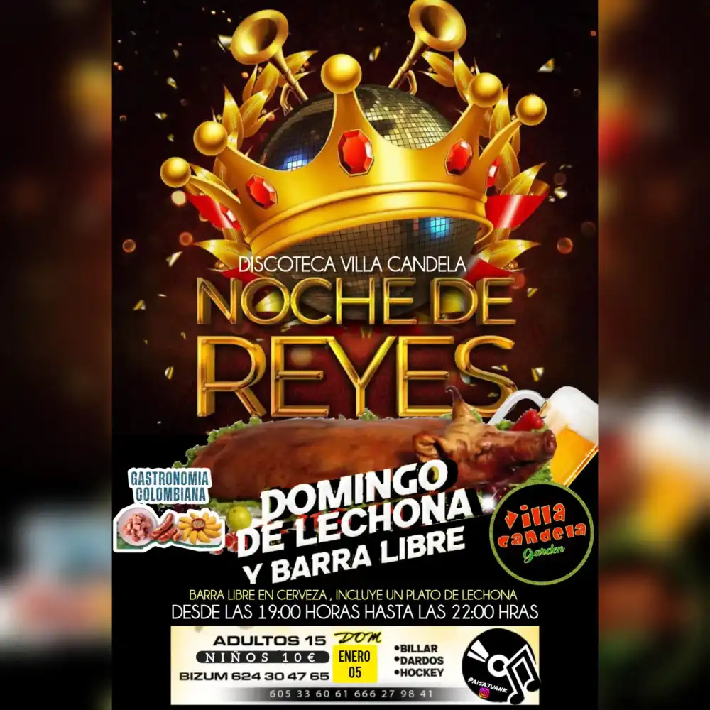 Noche de Reyes en Discoteca Villa Candela Garden