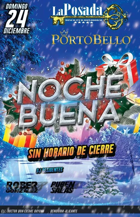 Nochebuena 2017 en Portobello Benidorm