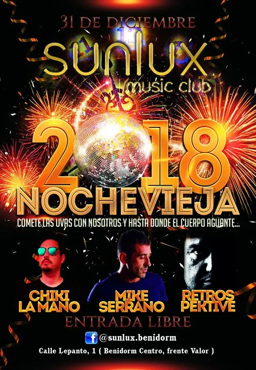 Nochevieja 2017 en Sunlux Benidorm