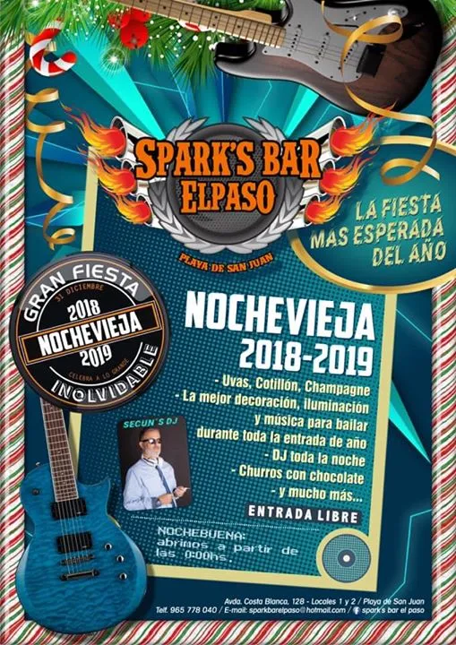 Nochevieja 2018-19 en Spark's bar el paso