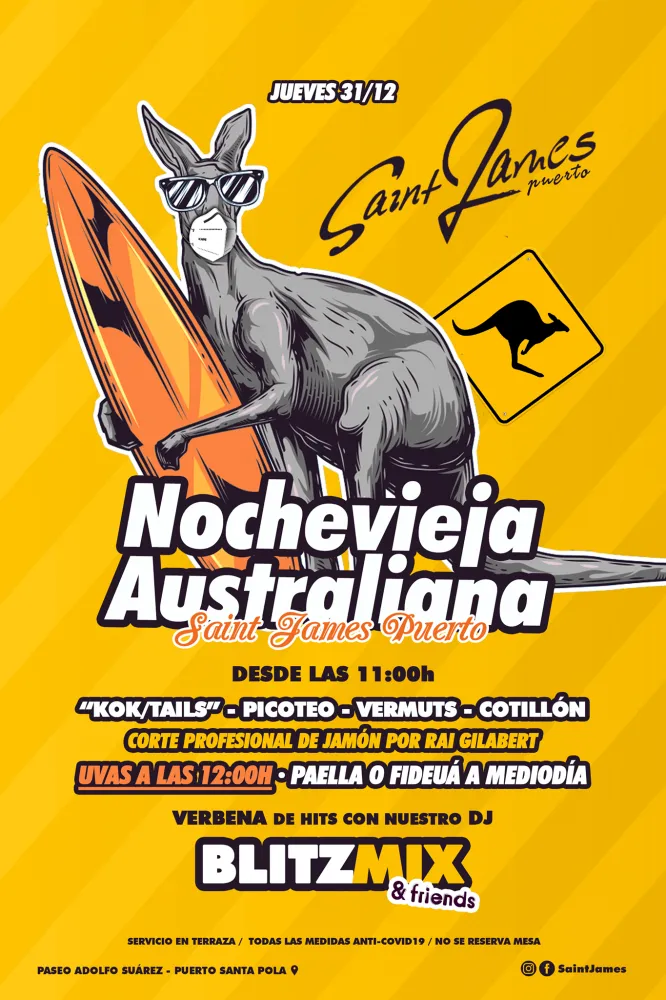 Nochevieja Australiana en SaintJames Santa Pola