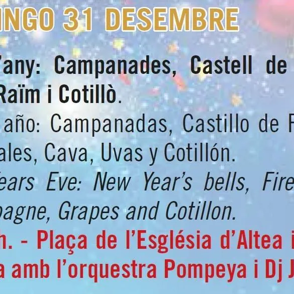 Nochevieja en Altea-Cap d´any a Altea