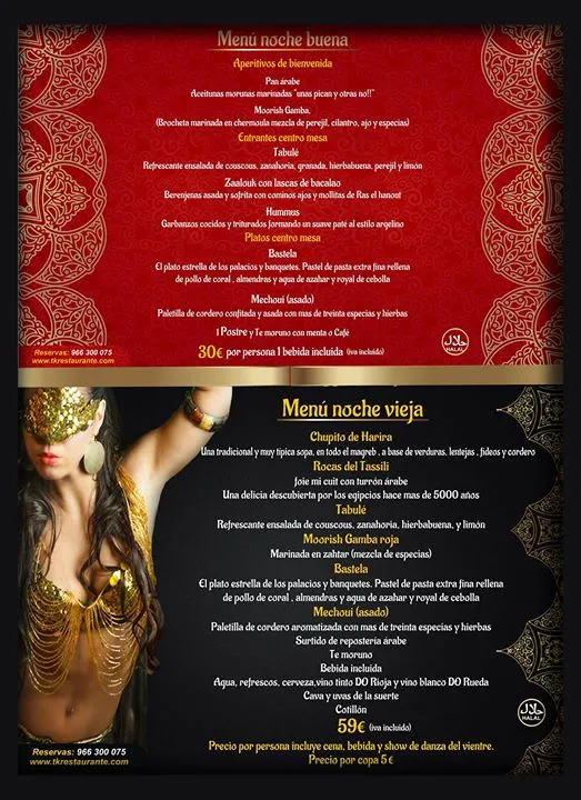Nochevieja en Restaurante & Tetería TK Arabesco Alicante