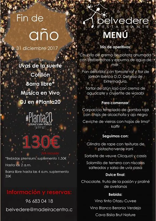 Nochevieja en Restaurante Belvedere Benidorm